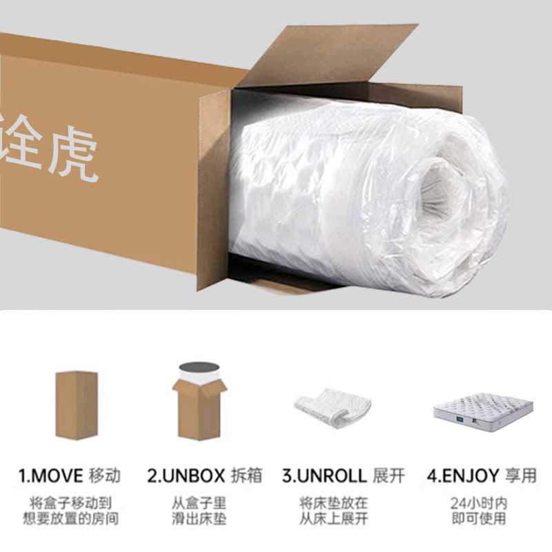 海绵床垫零压记忆棉床垫压缩卷包真空压缩盒子床垫跨境弹簧床垫