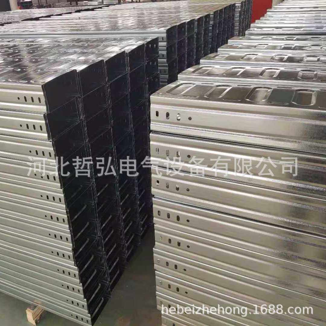 槽式喷塑桥架镀锌彩色电缆线盒防火大跨距彩钢模压增强底桥架
