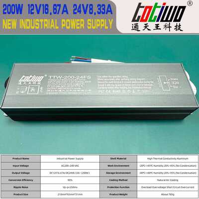 220V转12V200瓦直流电源超薄电源24V电机供电200W防水灯带灯箱