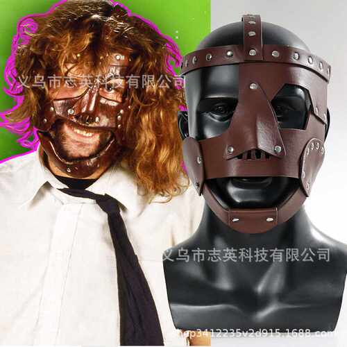 WWE米克佛利皮革面具尺寸可调Mick Foley头套万圣节化妆舞会道具