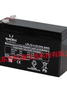 GACELL蓄电池 LPL12-4.5 12v4.5ah 仪器主机应急电源免维护电池