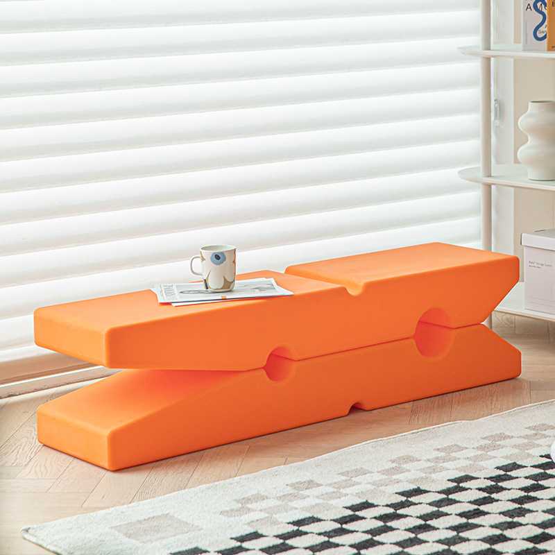 北欧创意家用塑料矮凳简约现代长条凳网红个性置物架子进门换鞋凳