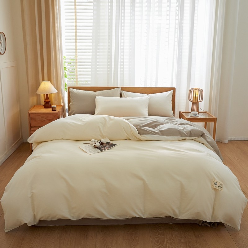 2025新款40s全棉纯棉四件套纯色学生宿舍三件套