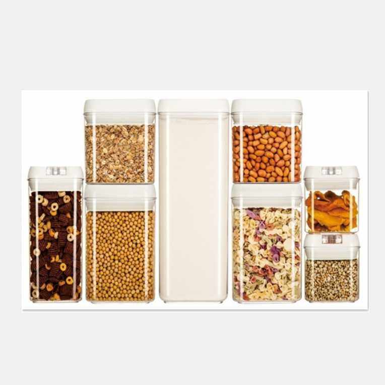 有盖密封杂粮储物罐 方形密封罐8件套多规格厨房收纳易扣罐,鲜花速递/花卉仿真/绿植园艺,其它园艺用品,淘宝优惠券,粉丝福利购,淘宝优惠卷