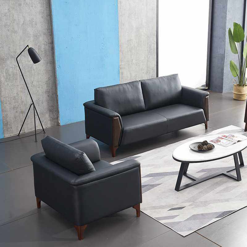 北欧现代简约时尚风真皮沙发小户型客厅三人位单人实木直排整装发