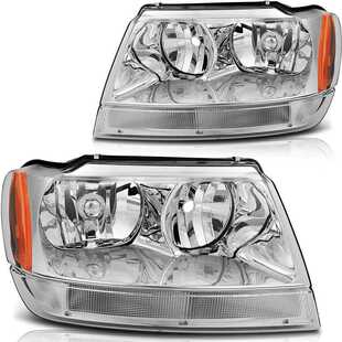 适用于Jeep99-04款Grand Cherokee美规大灯 大切诺基原车电镀款