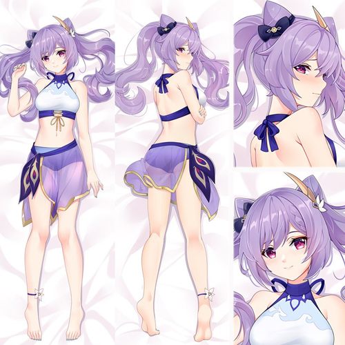 原创原神甘雨刻晴水着胡桃雷电将军动漫二次元抱枕