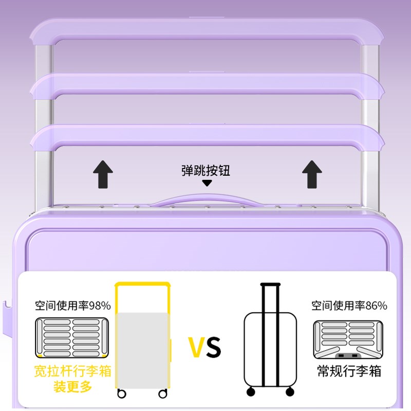 宽拉杆行李箱女2024新款u大容量铝框拉杆箱学生男密码旅行箱皮箱