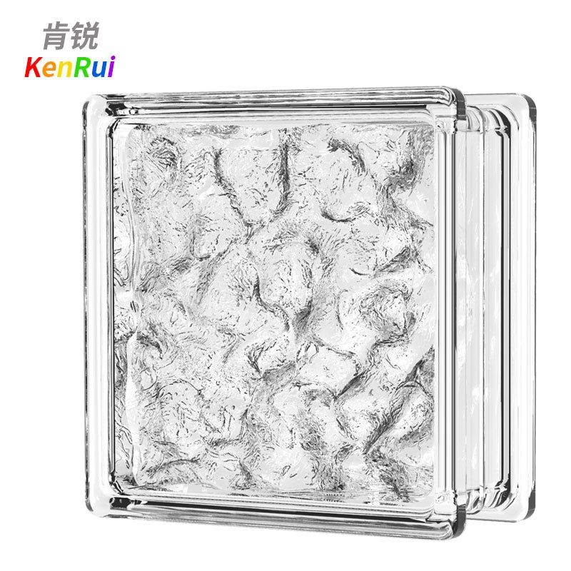 肯锐冰晶纹玻璃砖隔断墙透明方形卫生间浴N室磨砂玄关空心水晶砖