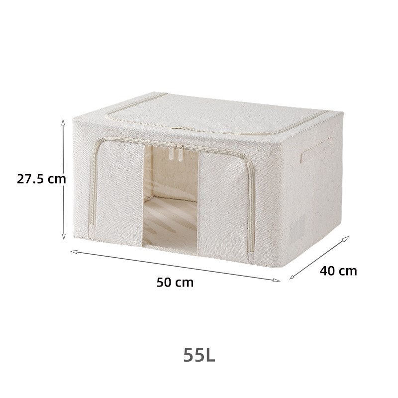 安琴天山棉麻收纳k箱布艺可水洗卧室衣物收纳防尘可折叠大号百纳
