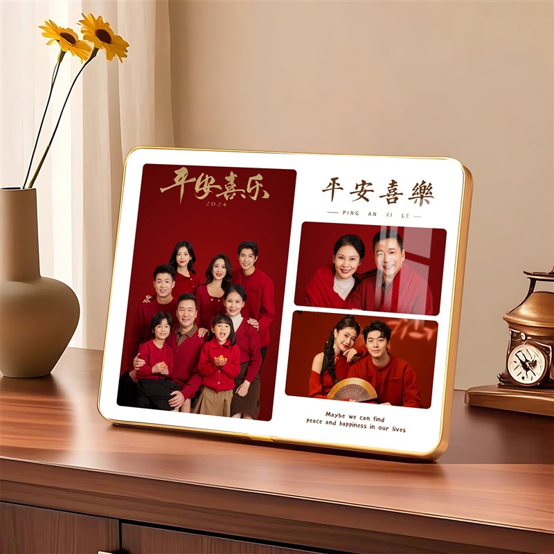 全家福定制相框摆台宫格洗照片做成金属水晶结婚照V相片打印挂墙