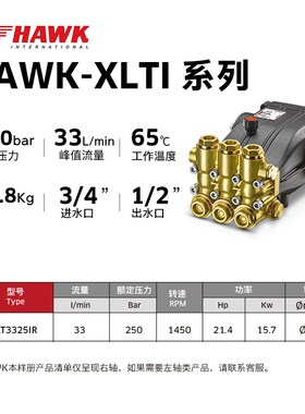 霍克HAWK纯铜超高压柱塞泵工商业洗车机压头总成AR配件NLT3020IR