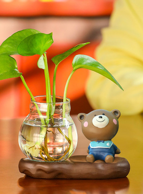 创意水培办公室可爱小摆件客厅房间卧室桌面儿童房家居装饰品花瓶