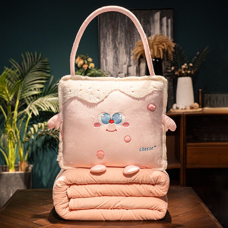 冬季抱枕被子两用折叠毯子二合一办公G室车载加厚午睡枕头汽车靠