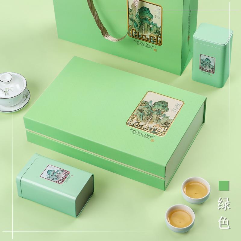新款绿茶茶叶包装盒空礼盒