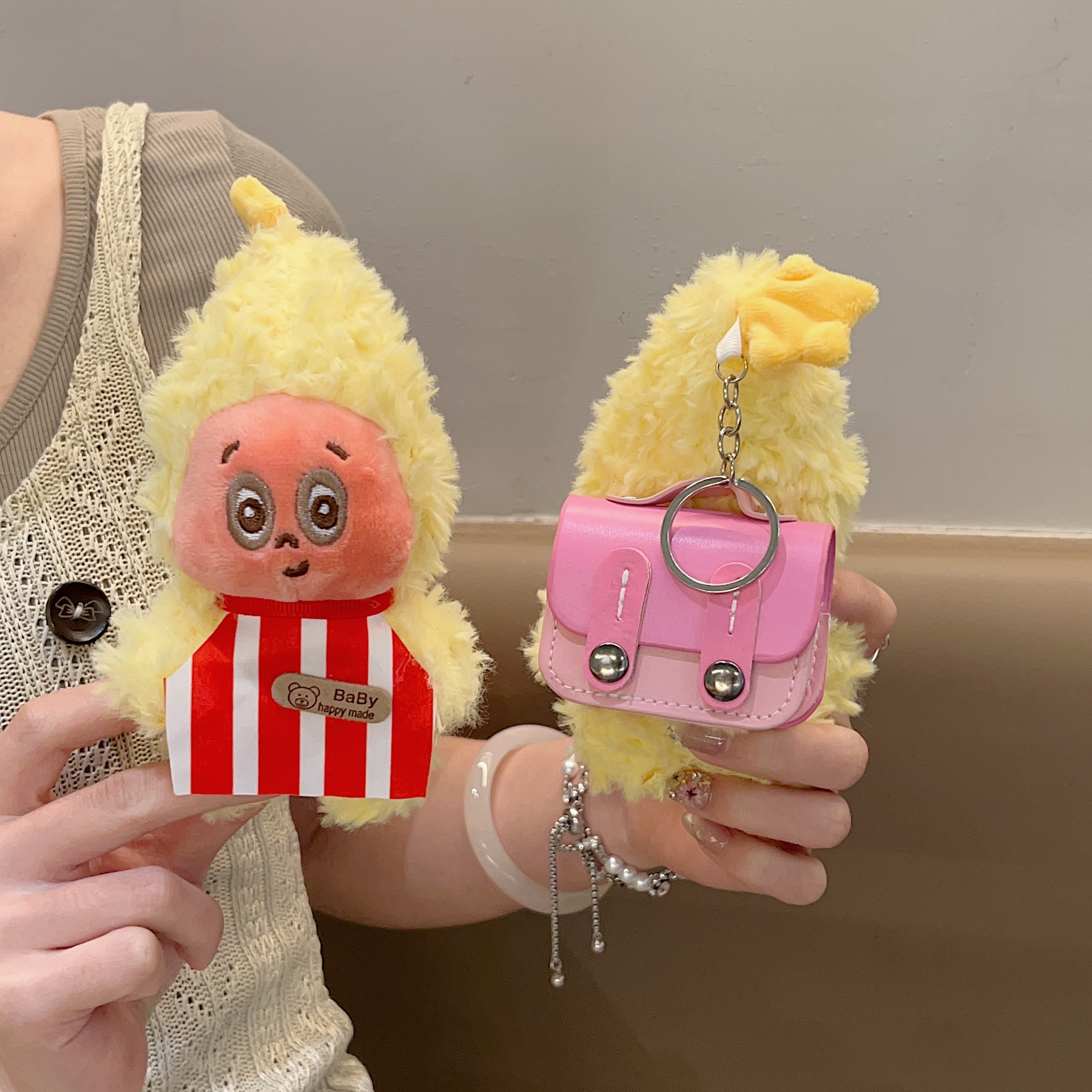 适用airpodspro3毛绒airpods4保护壳3苹果蓝牙耳机套盒收纳盒卡通aipods针织airpod四代ipod软壳Pro3二三星星