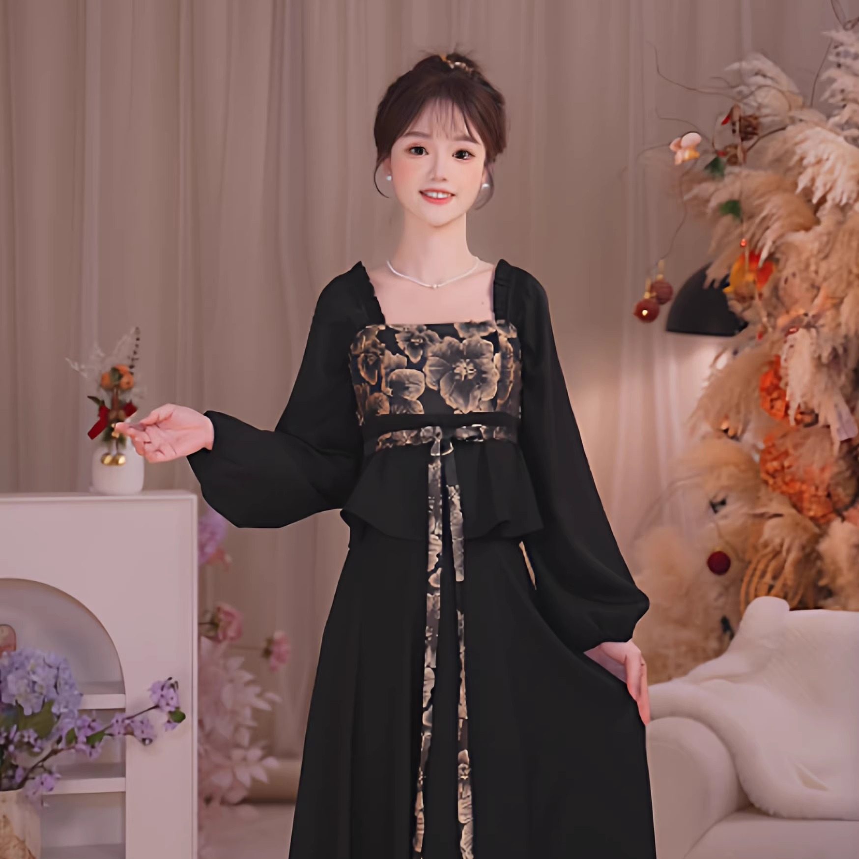 瑶西【暗夜鎏光】26新款国风原创黑金提花刺绣配色高级设计感套装,女装/女士精品,汉服套装,淘宝优惠券,粉丝福利购,淘宝优惠卷