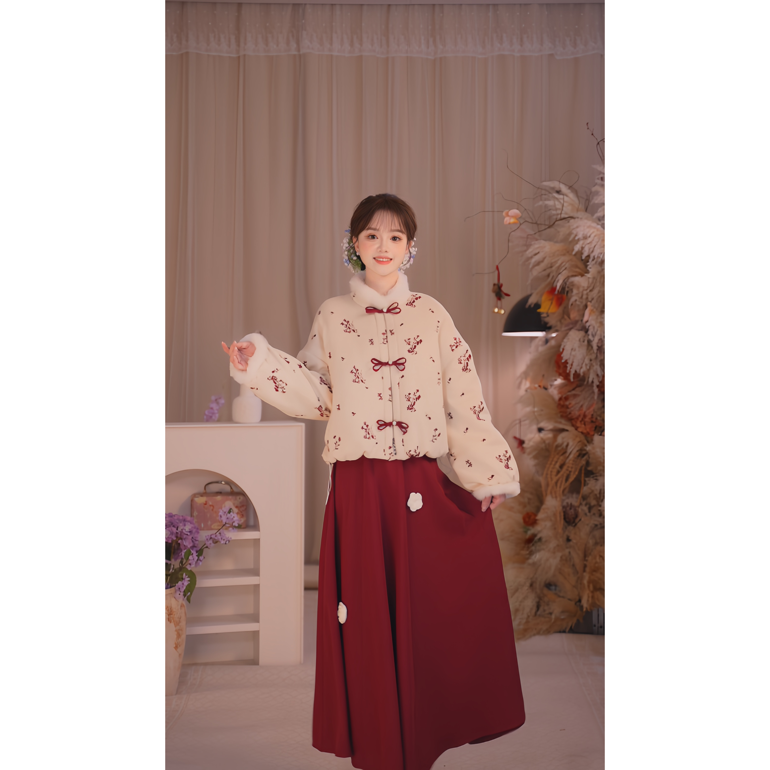 冬季厚款外套半身裙裙