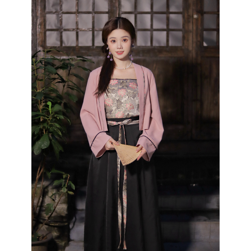 瑶西【寻花瑾】巨好看的早秋汉服女2025新款新中式织金提花三件套