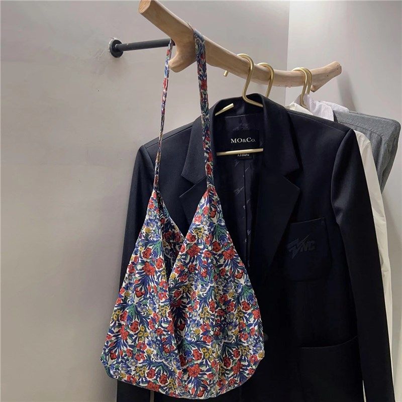 法式浪漫装饰韩版碎花肩棉布袋女薄款层大容量文艺复古慵懒风,箱包皮具/热销女包/男包,通用款女包,淘宝优惠券,粉丝福利购,淘宝优惠卷