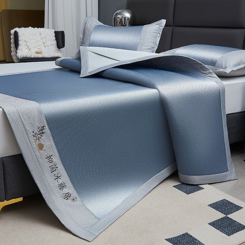 夏季凉席冰藤席可机洗学生宿舍单人床笠款夏天席子三件套2024新款,床上用品,藤席,淘宝优惠券,粉丝福利购,淘宝优惠卷