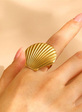 时尚覆古光泽s钛钢不褪色的女孩戒指