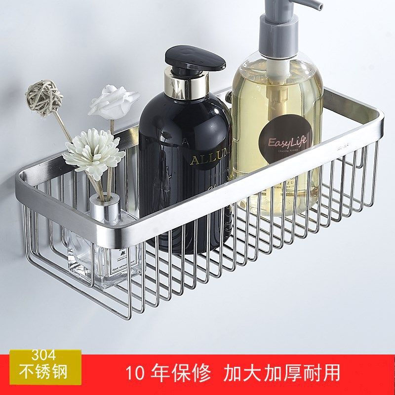 加厚304不锈钢壁挂大号肥皂盒架浴室卫生间厨房置物架打孔免钉