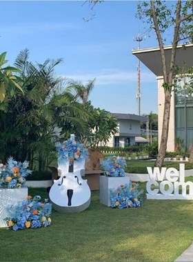 户外园林装饰大提琴o花架雕塑摆件创意庭院金属园艺景观工艺品摆
