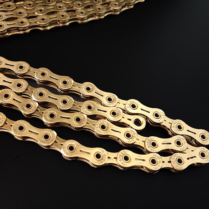 YBN山地自行车炼条10速11速w12S公路车7 8 9速金色全镂 半镂空炼