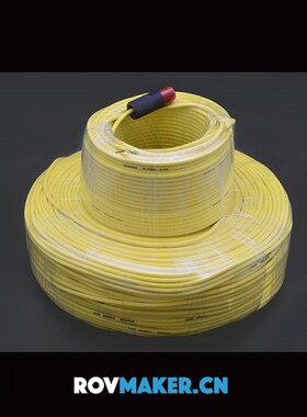 零浮力水下机器人脐带线缆  带水密接插件 2x26AWG rov特种缆