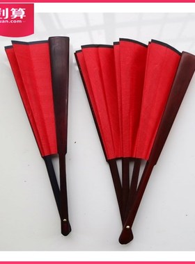 SING学校寄明月扇子红白色舞蹈扇中国风女团表演出折扇易开合可转