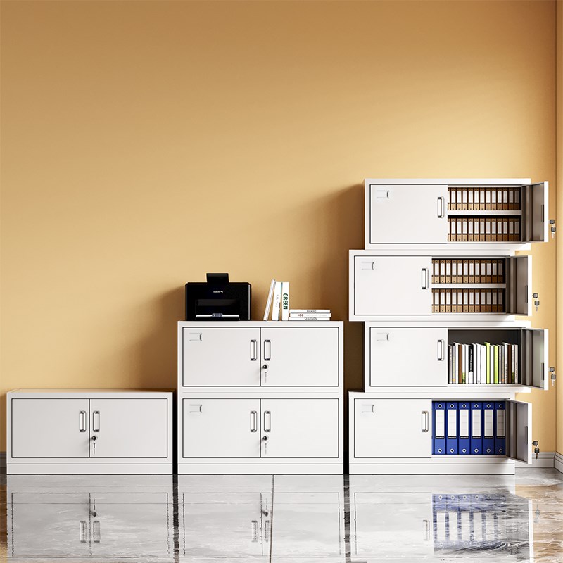 分体五节档案柜办公室铁皮文件柜财务资料凭证柜顶柜多层带锁矮柜