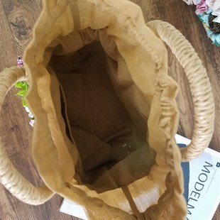 日系夏天海邊度假花朵草編包沙灘包手P提草編包小編織抽帶 韓版