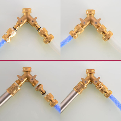 6分全铜分水阀三通进水管分流器开关接自来水管洗车软管一分二路