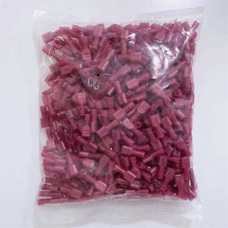 FDFN1.25-250 尼龙端子插簧母端子全绝缘 1000只一包 透明红
