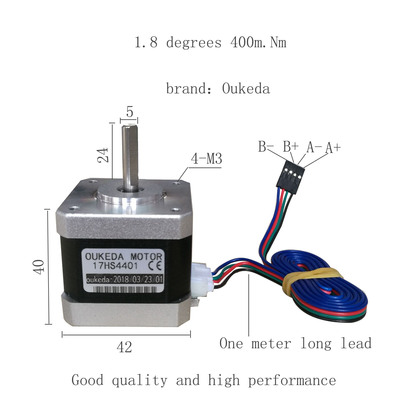 步进电机NEMA17stepper motor for 3D printer 17HS4401 3D打印机