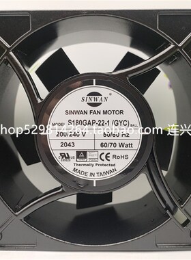全新SINWAN信湾S180GAP-22-1 200/240V 60/70W 17689机柜散热风扇