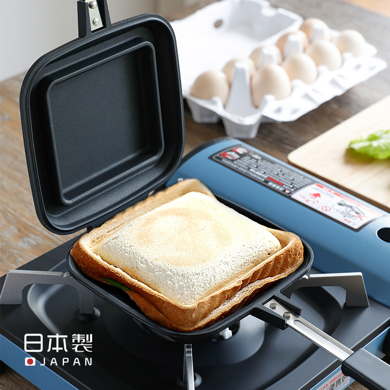日本进口可拆分三明治双面煎锅烤口袋面包吐司户外不易粘平底锅