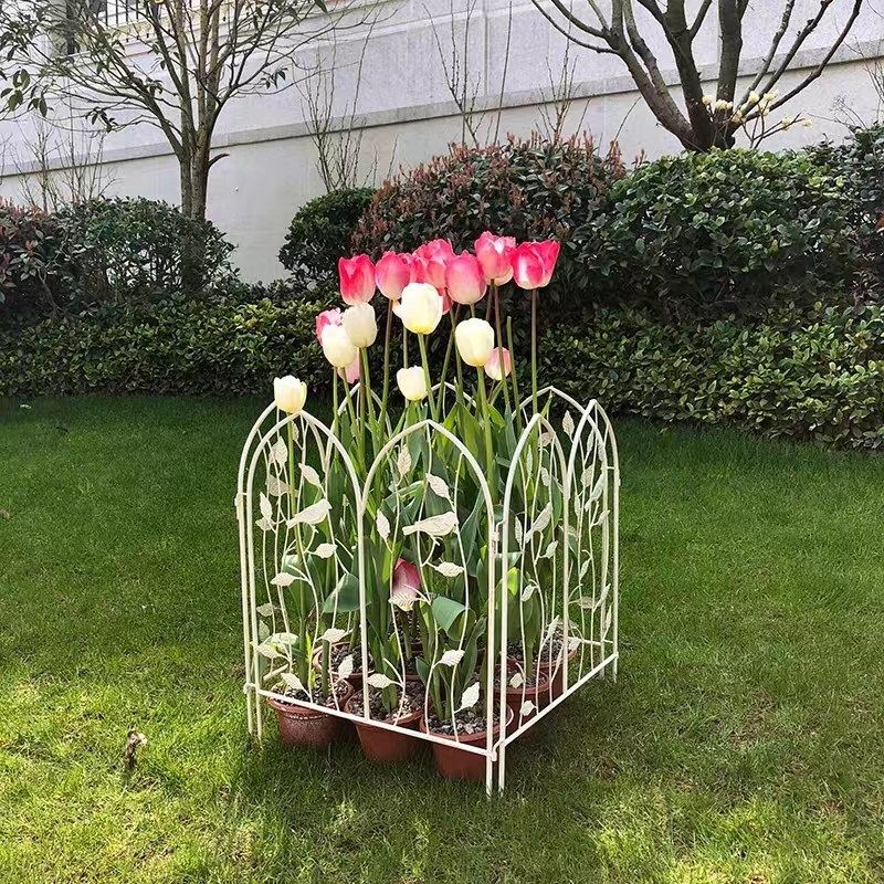 复古做旧铁艺围栏庭院小鸟藤蔓隔断栅栏爬藤户外花园装饰组合篱笆