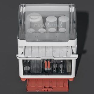 碗箱碟盘沥水置物架塑料碗柜 家用厨房碗架碗筷防尘收纳盒放餐具装