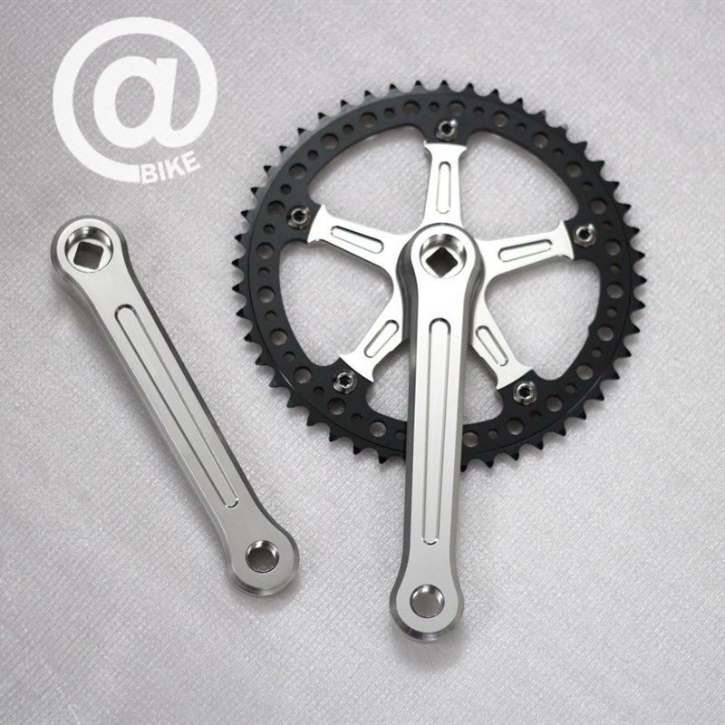 @自行车固定齿轮台z湾骄傲猫48吨曲柄黑色