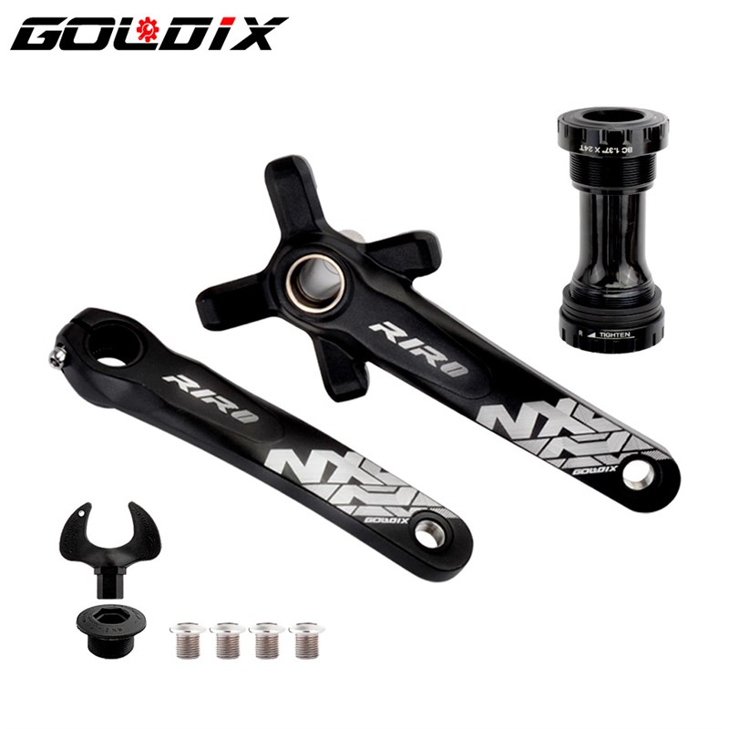 RIRO山地自行车牙盘 中空一体曲柄B36/38/40T齿改装正负齿单盘齿