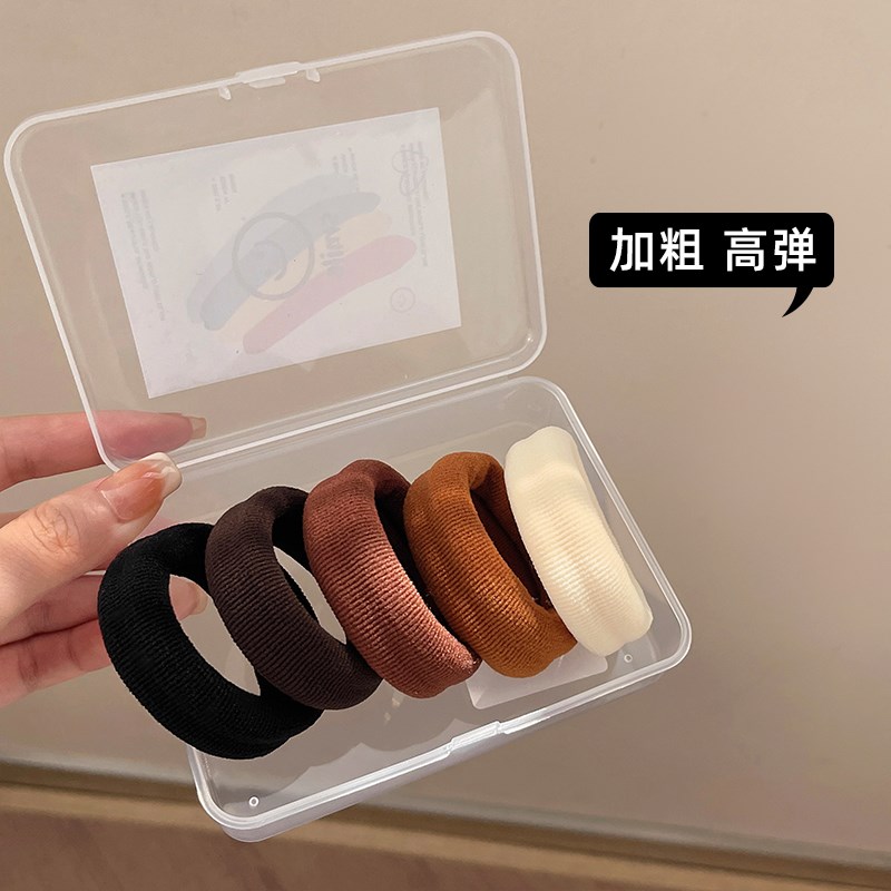 5根装~加粗高弹力不伤发圈头绳女B2023新款橡皮筋女扎头复古皮套