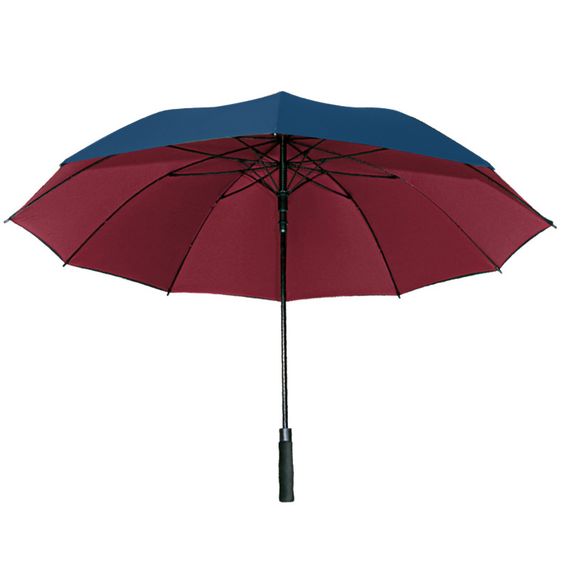 超特大3-5人34寸150cmv长柄雨伞直柄10骨真双层加固高尔夫广告雨