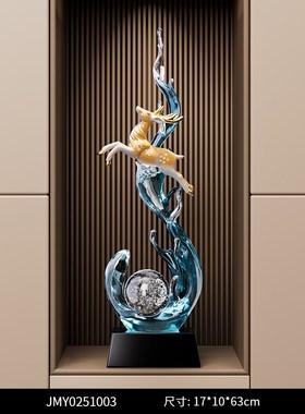 风生水起进门入户玄关摆件轻奢高档D客厅招财电视柜酒柜壁龛装饰