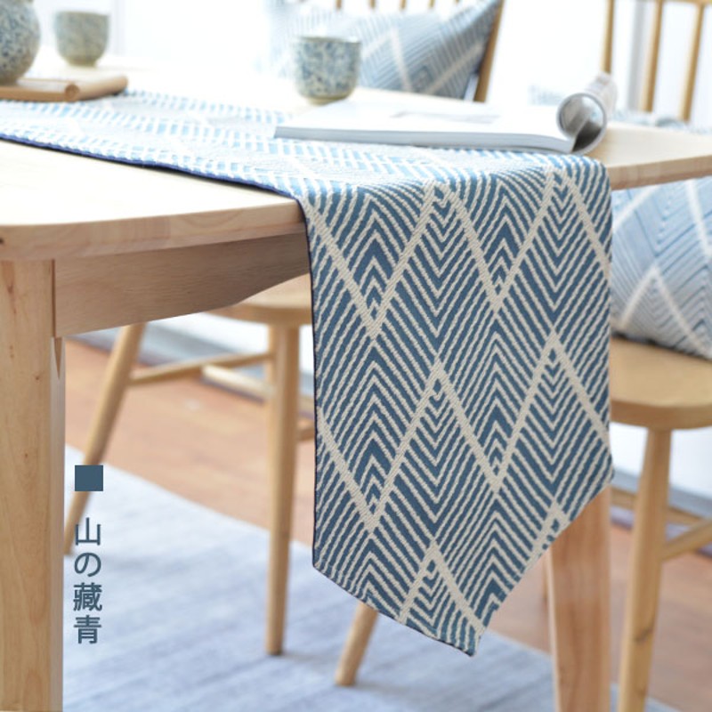 北欧桌旗简约现代茶桌布日式茶台布艺长条新中式床旗定Z制餐桌桌