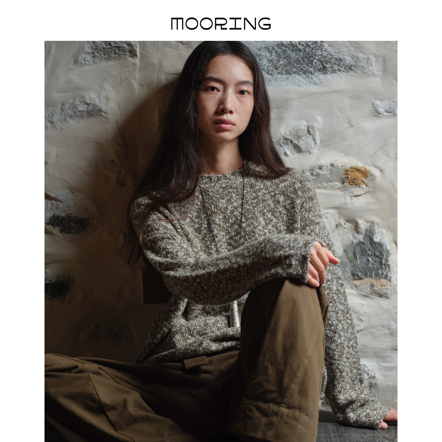 MOORING泊 复古慵懒感花纱圆领套头针织衫秋新品时髦毛衣,女装/女士精品,毛针织衫,淘宝优惠券,粉丝福利购,淘宝优惠卷