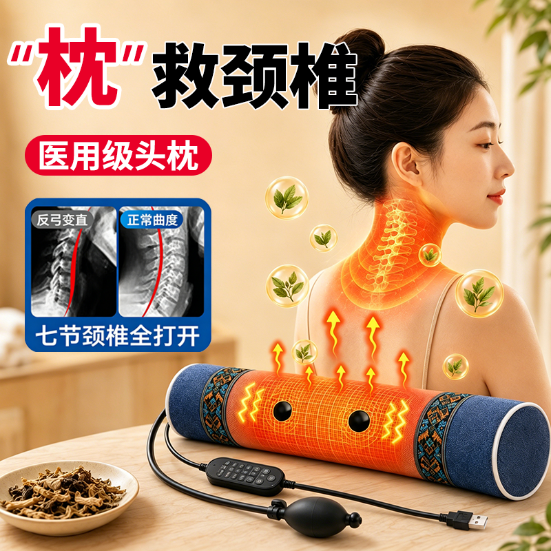 非治疗颈椎病非专用枕头加热按摩热敷医用级荞麦护颈椎睡觉脑供血
