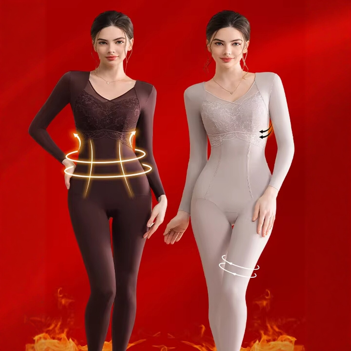 秋冬长裤长袖连体塑身衣免穿内衣裤收腰提臀紧身保暖束身体雕衣女