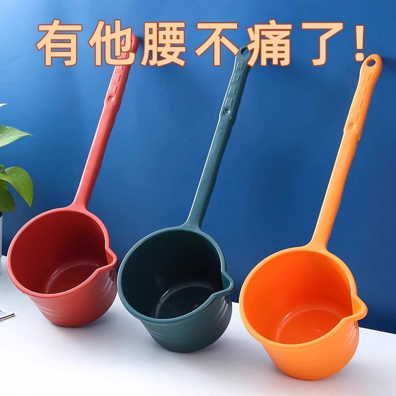 长柄水瓢家用厨房加厚塑料水勺舀子E漂流舀子水瓢儿童洗头大号防